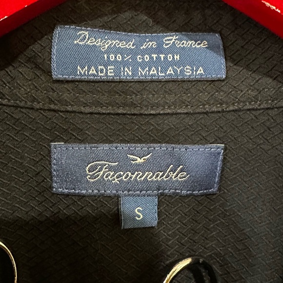 Faconnable Men's Black long sleeve Dress Shirt - Picture 3 of 6